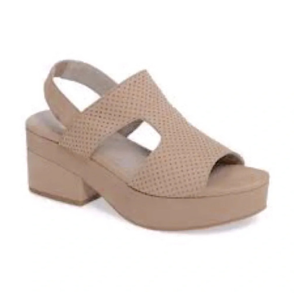 Eileen Fisher Dean Earth Platform Slingback Sandals - Picture 1 of 10